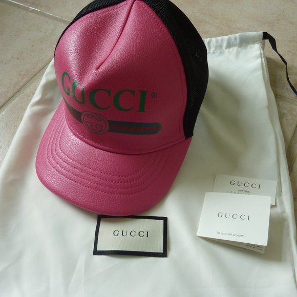 gucci logo print baseball cap